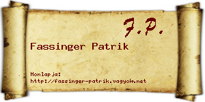 Fassinger Patrik névjegykártya